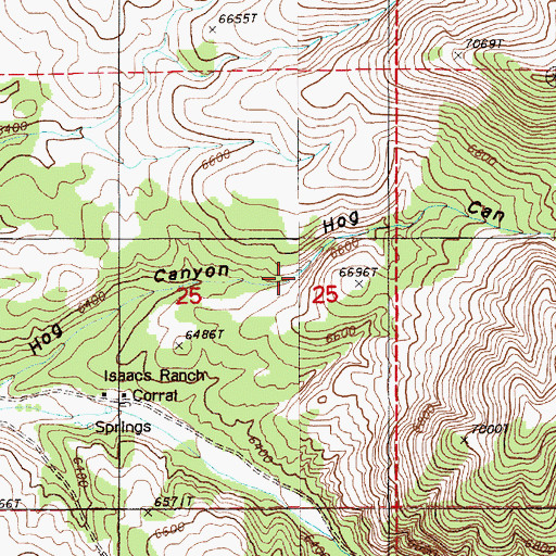 Topographic Map of Hog Canyon, NV