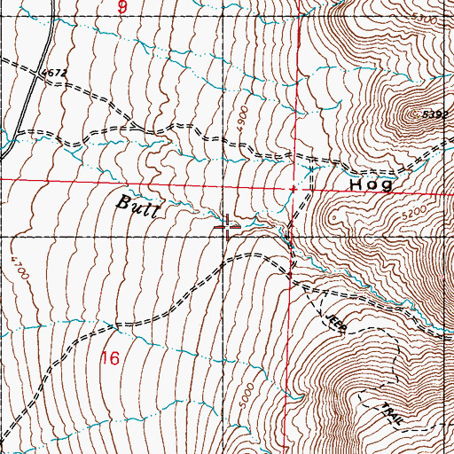 Topographic Map of Hog Gulch, NV