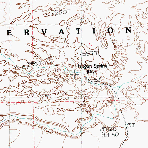 Topographic Map of Hogan Spring, NV
