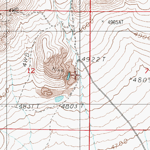 Topographic Map of Hogshead Canyon, NV