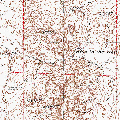 Topographic Map of Hole in the Wall, NV