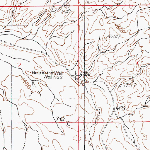 Topographic Map of Hole in the Wall Well Number Two, NV