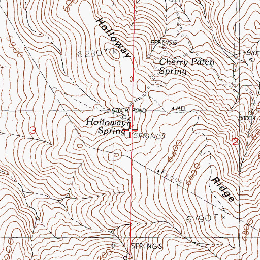 Topographic Map of Holloway Spring, NV