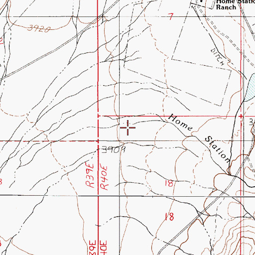 Topographic Map of Home Station Wash, NV