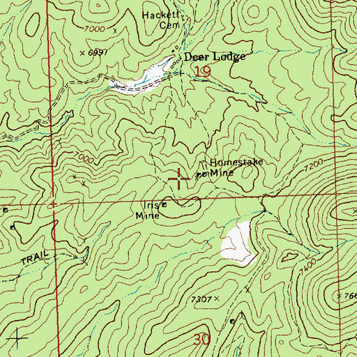 Topographic Map of Homestake Mine, NV