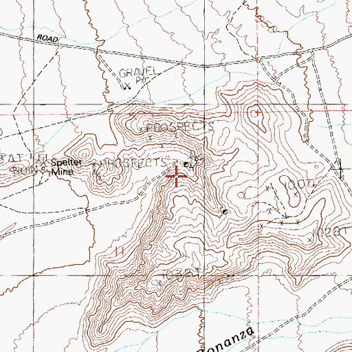 Topographic Map of Hoodoo Mine, NV