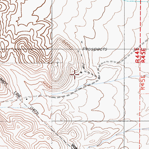 Topographic Map of Hooligan Mine, NV