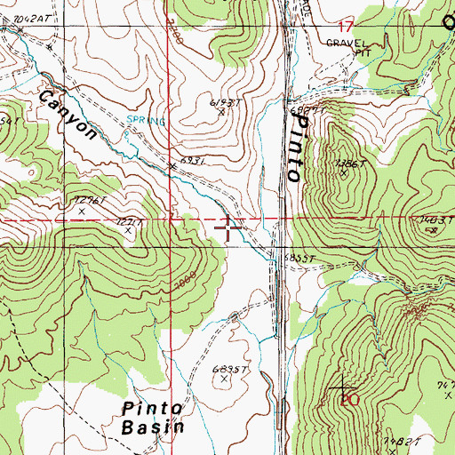 Topographic Map of Hoosac Canyon, NV