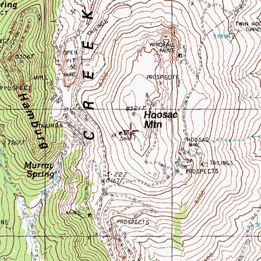 Topographic Map of Hoosac Mountain, NV