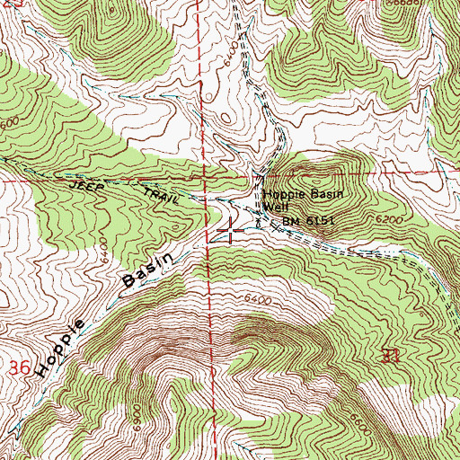 Topographic Map of Hoppie Basin Well, NV