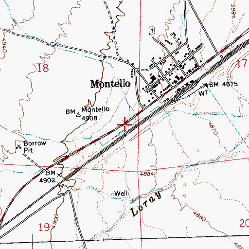 Topographic Map of Hoppie Creek, NV