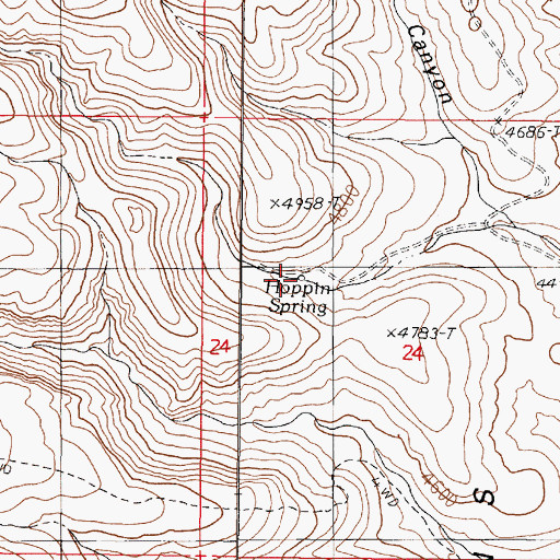 Topographic Map of Hoppin Spring, NV