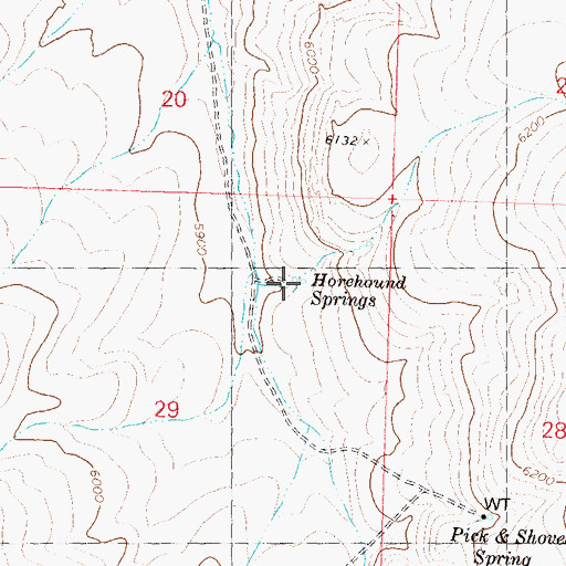Topographic Map of Horehound Springs, NV