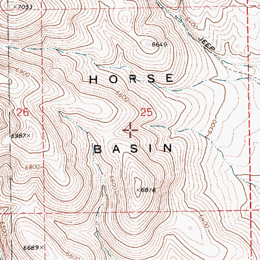 Topographic Map of Horse Basin, NV