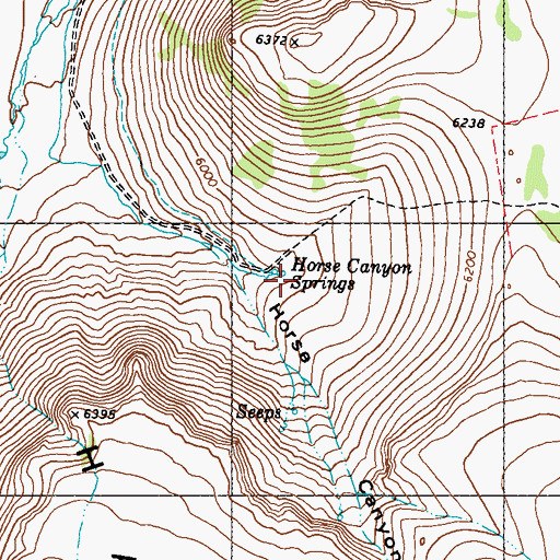 Topographic Map of Horse Canyon Springs, NV