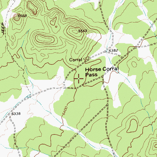 Topographic Map of Horse Corral Pass, NV
