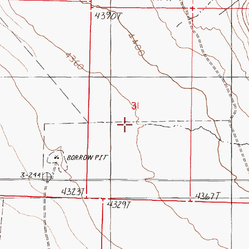 Topographic Map of Horse Creek, NV