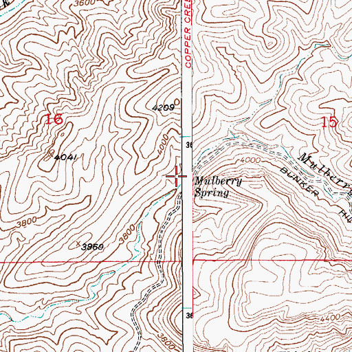 Topographic Map of Mulberry Spring, AZ