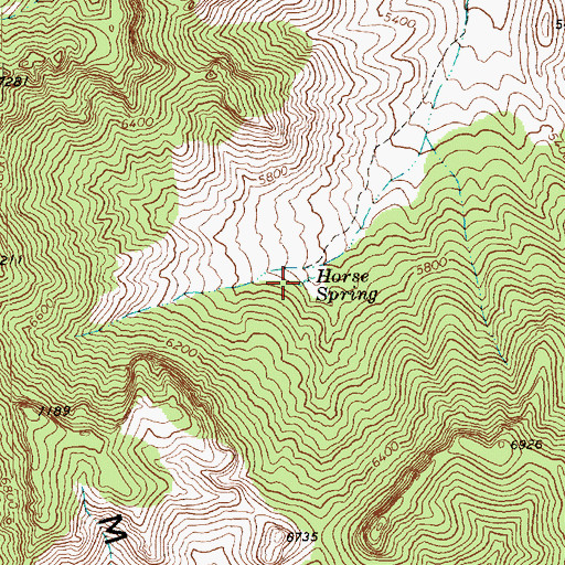 Topographic Map of Horse Spring, NV