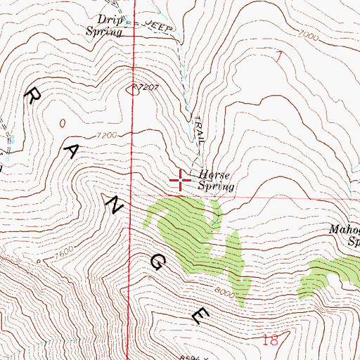 Topographic Map of Horse Spring, NV