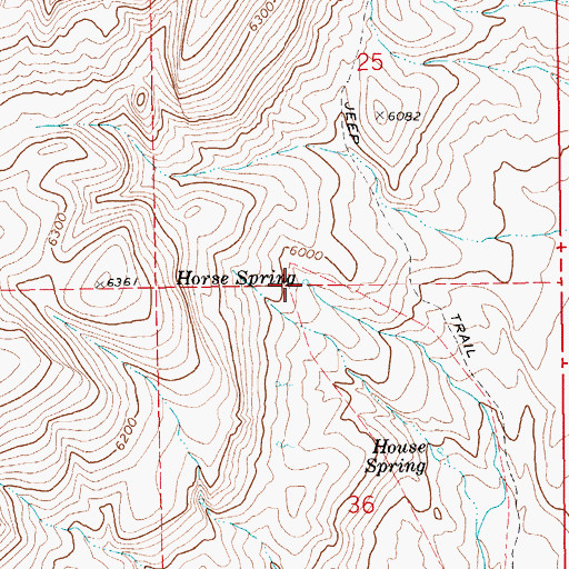 Topographic Map of Horse Spring, NV