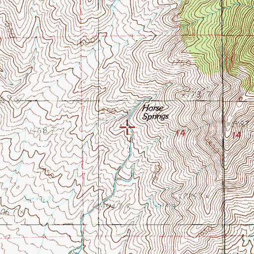 Topographic Map of Horse Springs, NV
