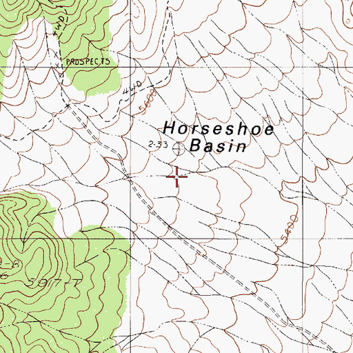 Topographic Map of Horseshoe Basin, NV