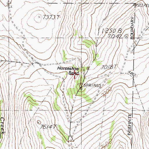 Topographic Map of Horseshoe Bend, NV