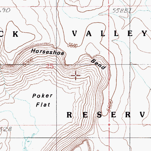 Topographic Map of Horseshoe Bend, NV