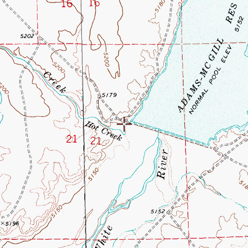 Topographic Map of Hot Creek, NV