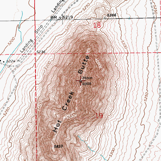 Topographic Map of Hot Creek Butte, NV
