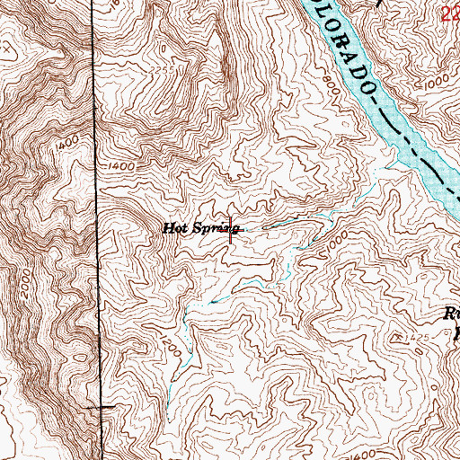 Topographic Map of Hot Spring, NV