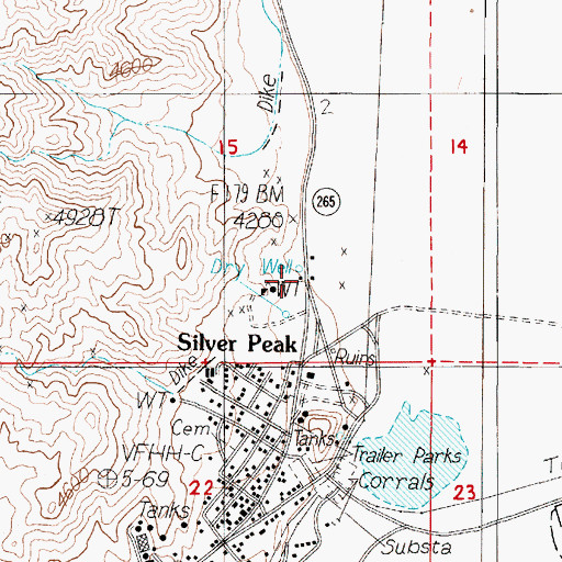 Topographic Map of Hot Spring, NV