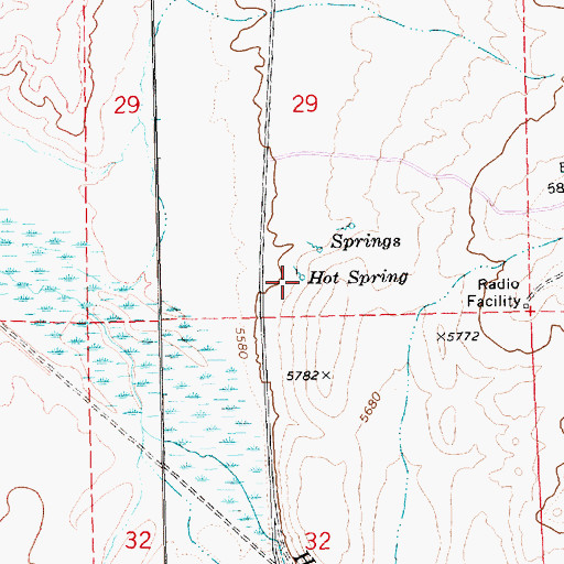 Topographic Map of Hot Spring, NV