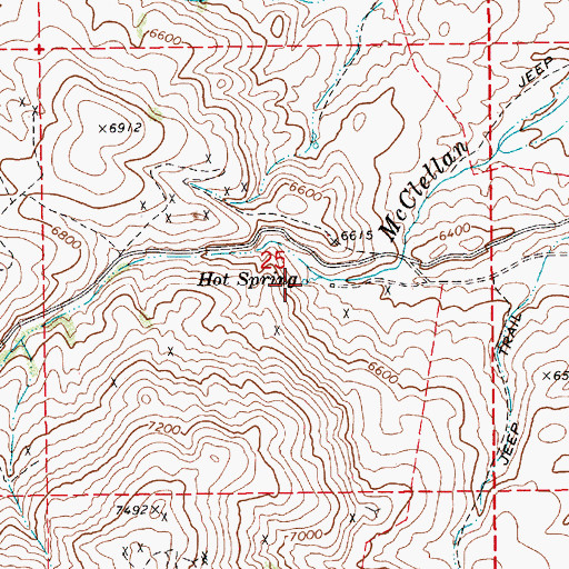 Topographic Map of Hot Spring, NV