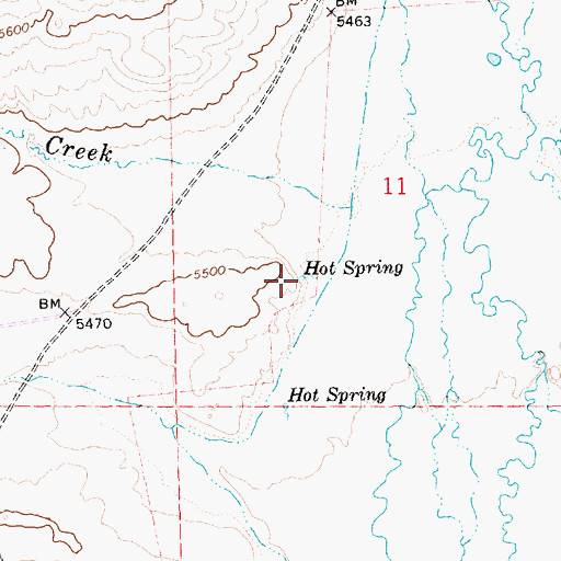 Topographic Map of Hot Spring, NV