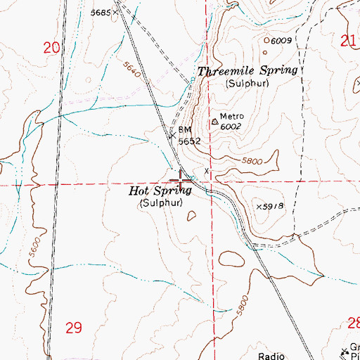 Topographic Map of Hot Spring, NV