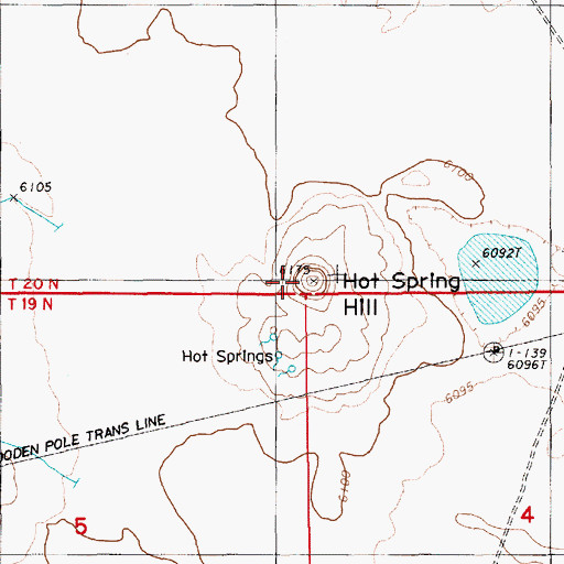Topographic Map of Hot Spring Hill, NV