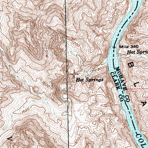 Topographic Map of Hot Springs, NV
