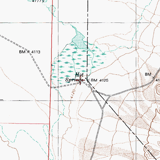 Topographic Map of Rawhide Hot Springs, NV