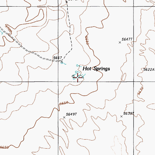Topographic Map of Hot Springs, NV