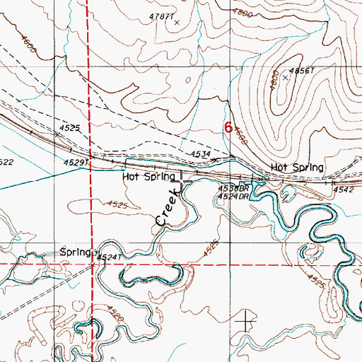 Topographic Map of Hot Springs, NV