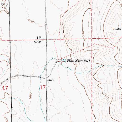 Topographic Map of Hot Springs, NV