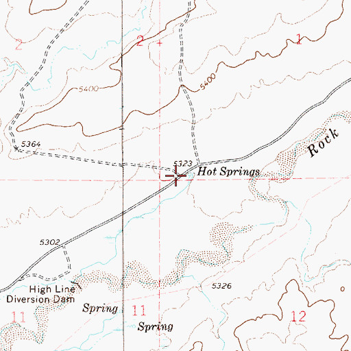 Topographic Map of Hot Springs, NV