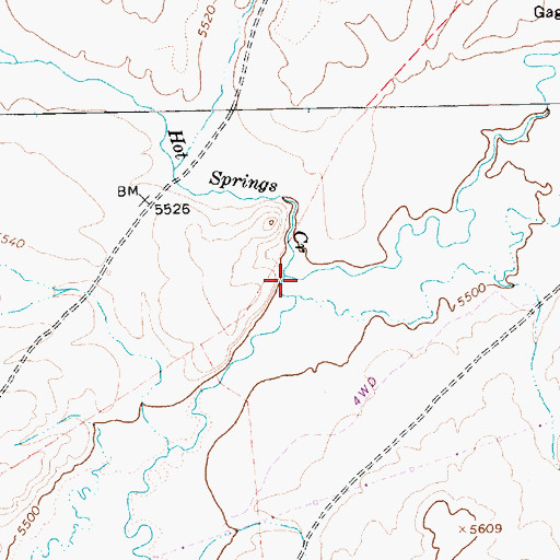 Topographic Map of Hot Springs Creek, NV