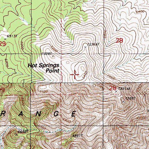 Topographic Map of Hot Springs Point, NV
