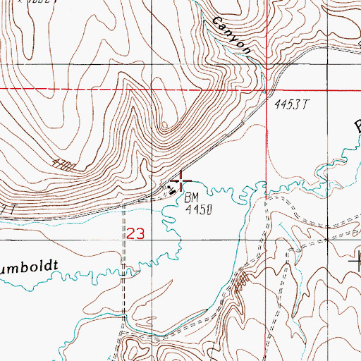 Topographic Map of Hot Springs Ranch, NV