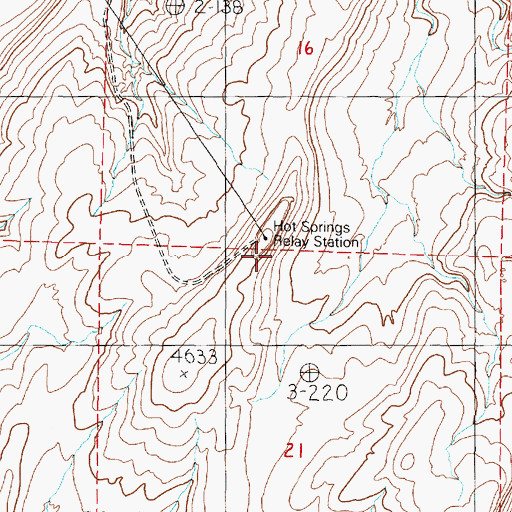 Topographic Map of Hot Springs Relay Station, NV