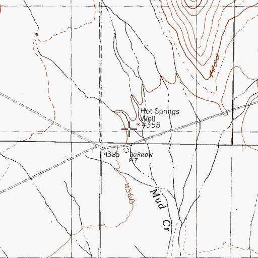 Topographic Map of Hot Springs Well, NV