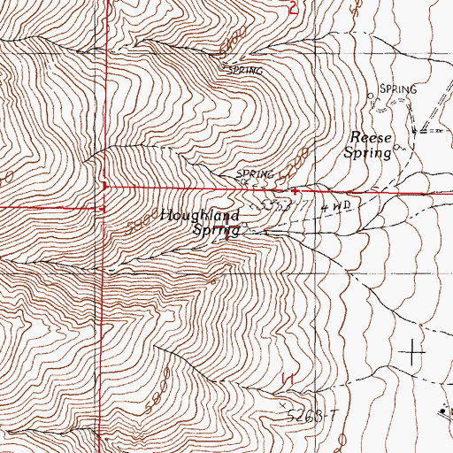 Topographic Map of Houghland Spring, NV